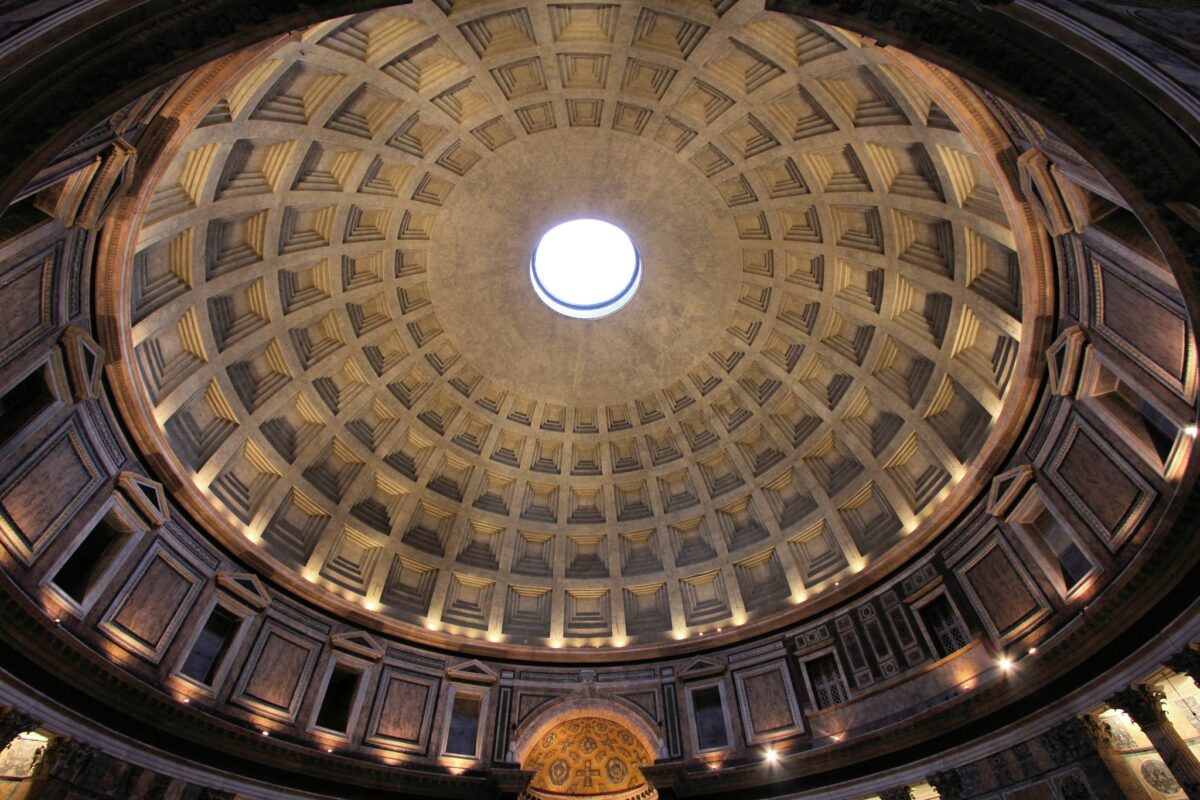 Inside Pantheon's dome