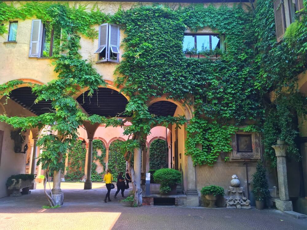 Leonardo da Vinci's house in Milan. A house covered in Ivy
